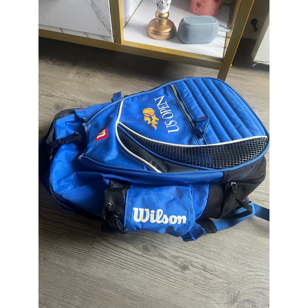Vintage Wilson US Open Tennis Racket Book Bag Blue Red Lettering RARE - Picture 3 of 9